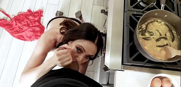  Wow, this scene is a must see! Watch two how about a kitchen blowjob from momma!